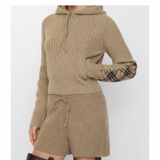 Burberry 女士 格子圖案羊毛羊絨連帽衫XXS XS S M L XL碼-2