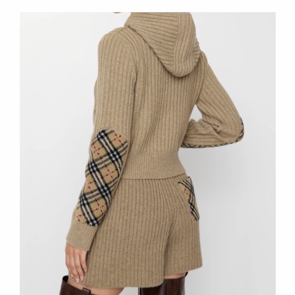 Burberry 女士 格子圖案羊毛羊絨連帽衫XXS XS S M L XL碼-4