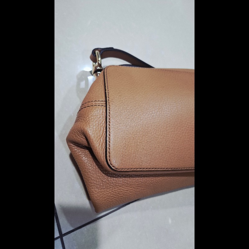 Gucci 536194 經典SOHO系列雙G LOGO 流蘇肩背/斜背兩用包(膚色)-9