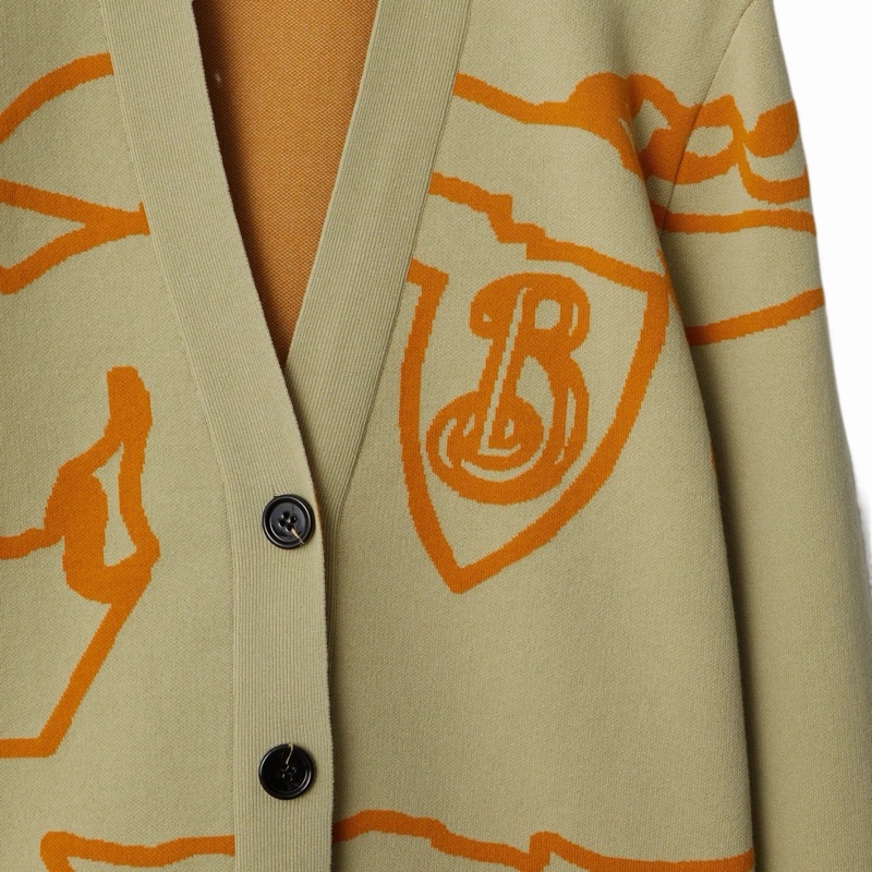 Burberry 女士 徽標棉質混紡針織開衫XS S M L XL碼-1