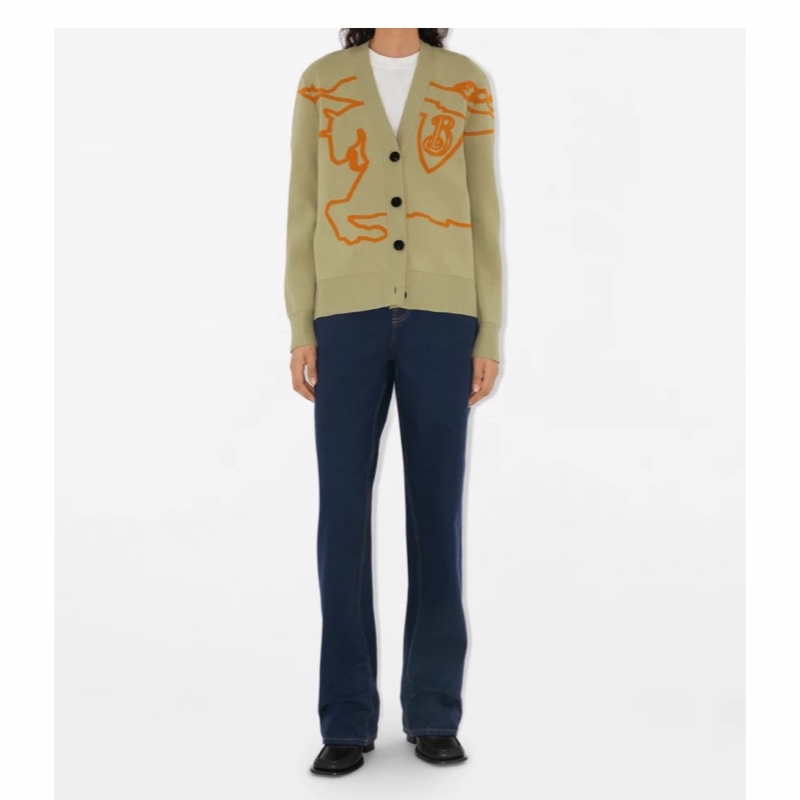 Burberry 女士 徽標棉質混紡針織開衫XS S M L XL碼-2