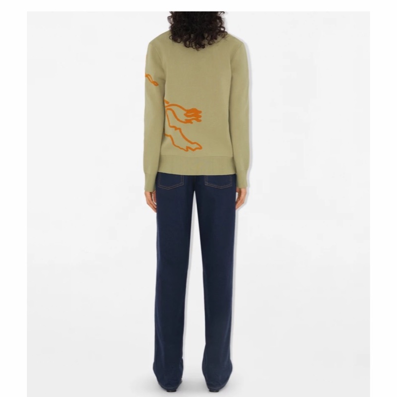 Burberry 女士 徽標棉質混紡針織開衫XS S M L XL碼-4