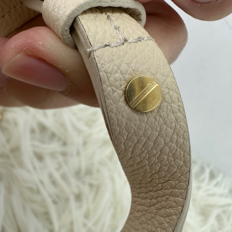 LV BACKUP 奶油色真皮壓紋背包 晶片款 2025年-9