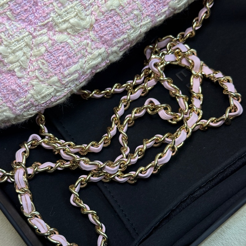 Chanel 香奈兒粉色千鳥格貝殼包mini尺寸-9
