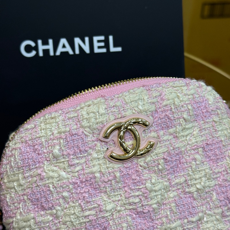 Chanel 香奈兒粉色千鳥格貝殼包mini尺寸-10