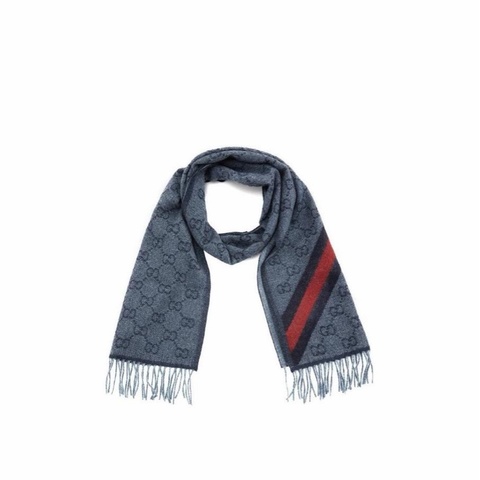 Gucci 男女同款 logo提花流蘇圍巾均碼碼190cm*37cm