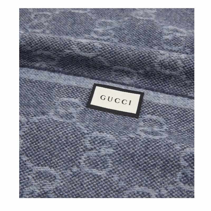 Gucci 男女同款 logo提花流蘇圍巾均碼碼190cm*37cm-3