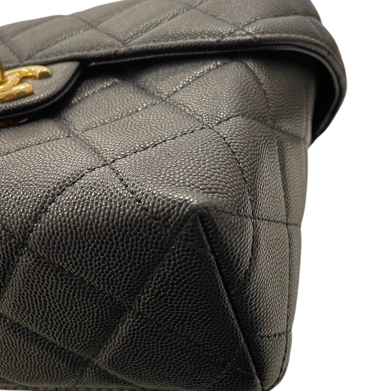 CHANEL 香奈兒 鍊條箱型包 荔枝牛皮 黑色 金釦-7