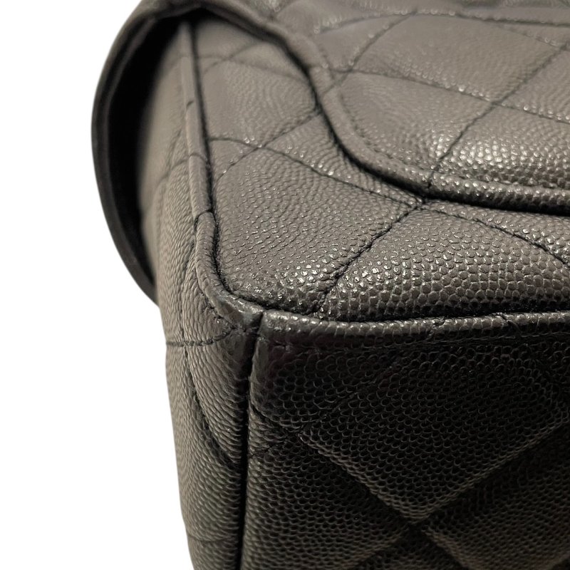 CHANEL 香奈兒 鍊條箱型包 荔枝牛皮 黑色 金釦-8