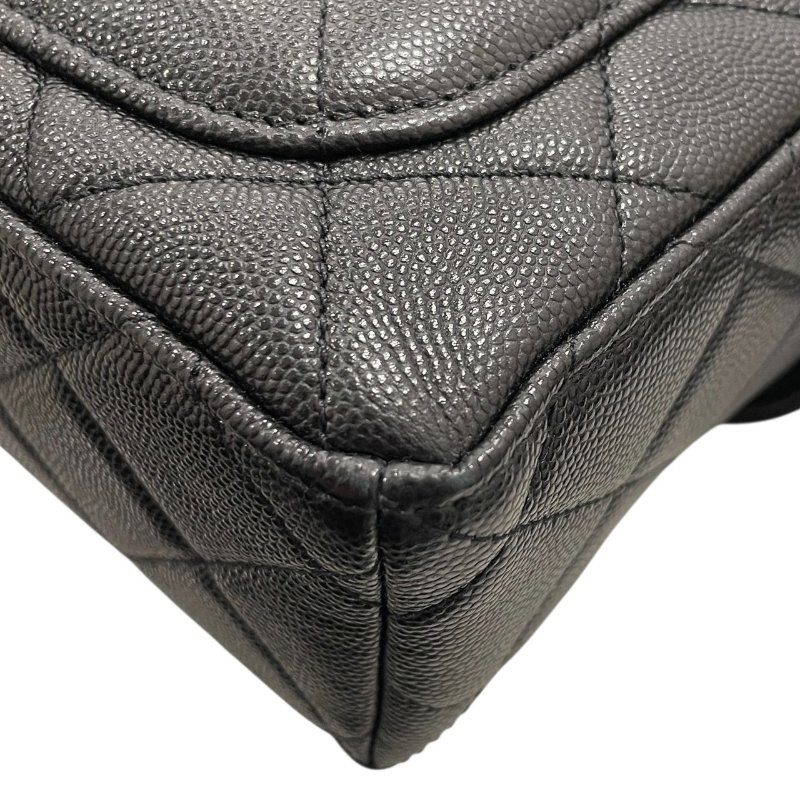 CHANEL 香奈兒 鍊條箱型包 荔枝牛皮 黑色 金釦-9