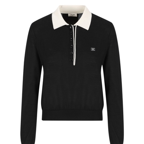 Celine 女士 長袖針織Polo衫XS S M L XL碼