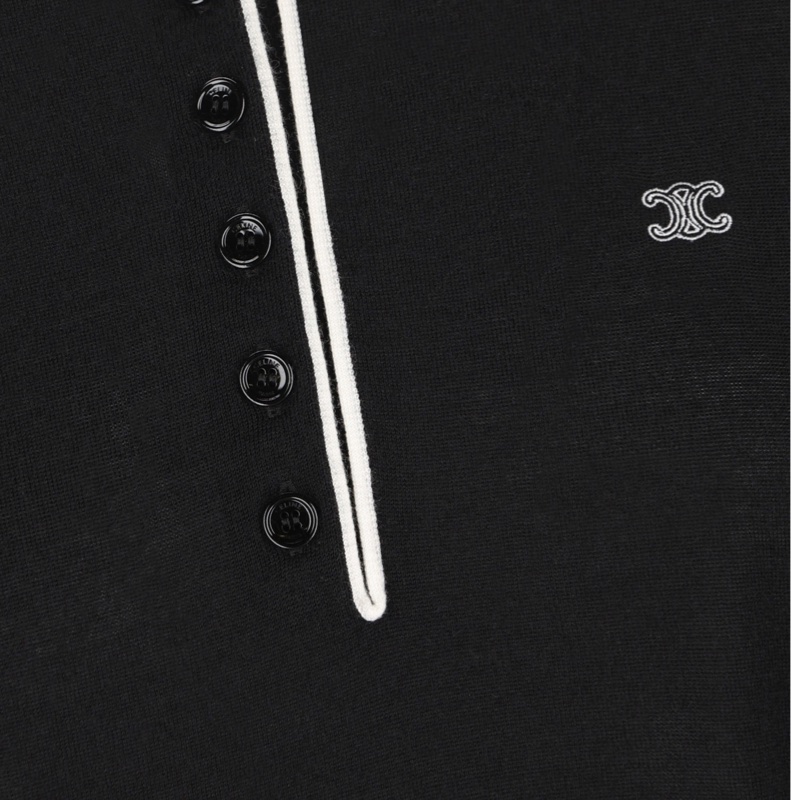 Celine 女士 長袖針織Polo衫XS S M L XL碼-2