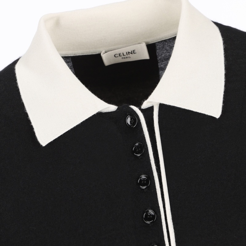 Celine 女士 長袖針織Polo衫XS S M L XL碼-3
