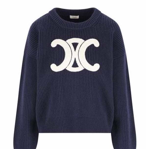 Celine 女士 羅紋羊毛圓領毛衣XS S M L碼-3