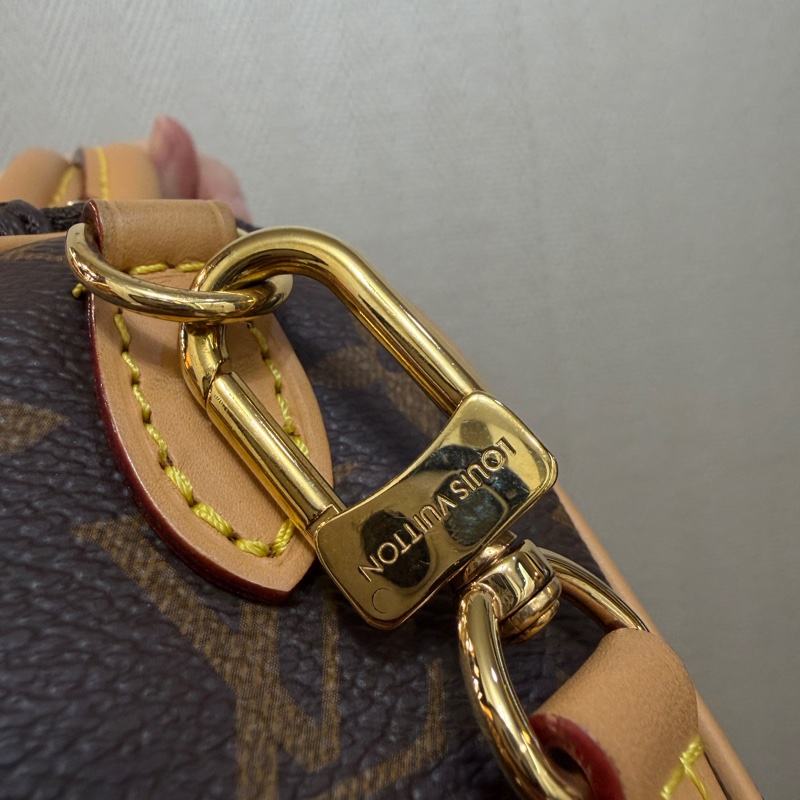 LV 原花金釦nano speedy 手提斜背波士頓包M81058-3