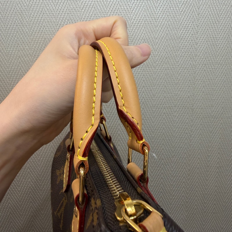 LV 原花金釦nano speedy 手提斜背波士頓包M81058-9