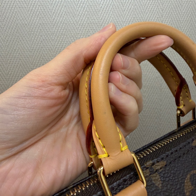 LV 原花金釦nano speedy 手提斜背波士頓包M81058-13