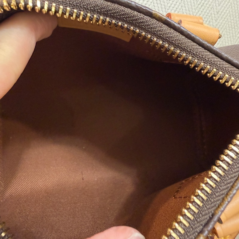 LV 原花金釦nano speedy 手提斜背波士頓包M81058-16