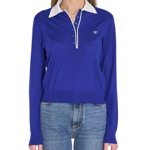 Celine 女士 長袖針織Polo衫XS S M