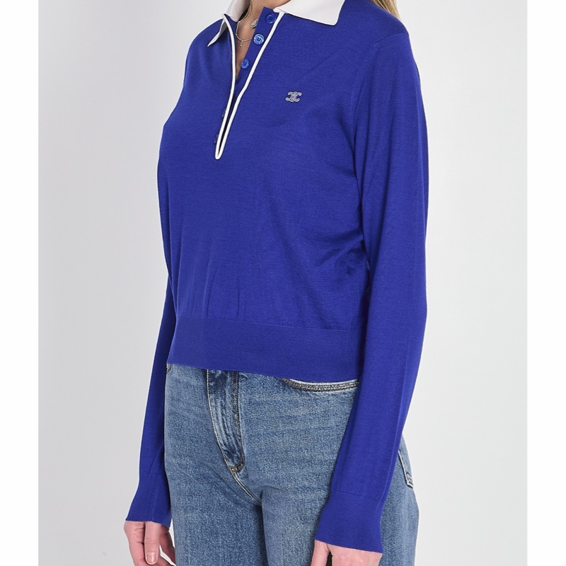 Celine 女士 長袖針織Polo衫XS S M-2