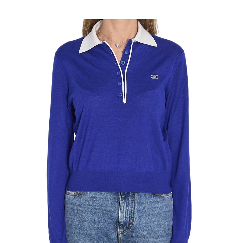 Celine 女士 長袖針織Polo衫XS S M-4