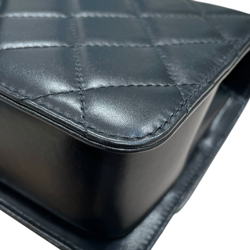 CHANEL 香奈兒 21A PERFECT FIT MINI FLAP 皮革 肩背包 黑色 金釦-8