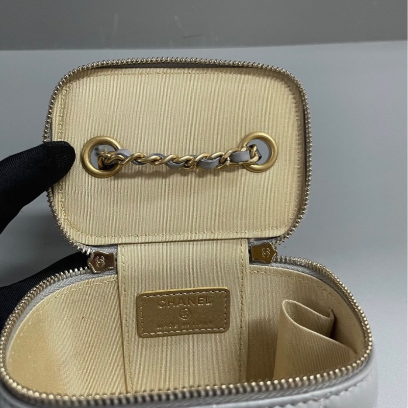 【97新 ✨ 全網最低價！】香奈兒/Chanel 灰色羊皮 金球 小盒子mini 化妝包（下單前先詢問庫存❗️）-5
