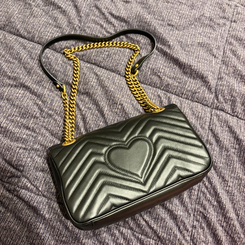 Gucci GG Marmont 26cm S號 小號 掀蓋式皮革鏈包 古馳馬夢包 GG馬蒙 掀蓋馬夢-4