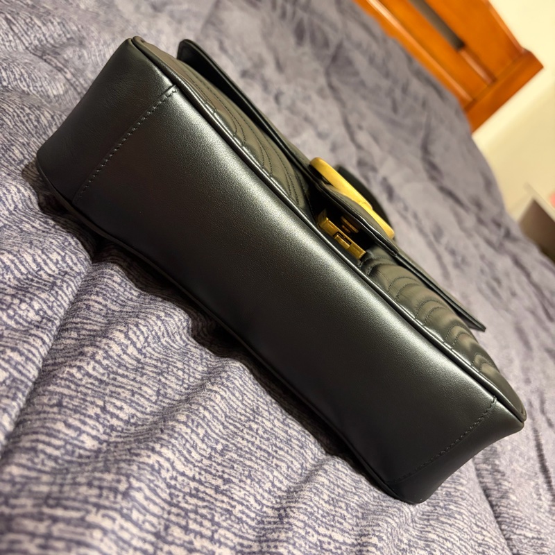 Gucci GG Marmont 26cm S號 小號 掀蓋式皮革鏈包 古馳馬夢包 GG馬蒙 掀蓋馬夢-7