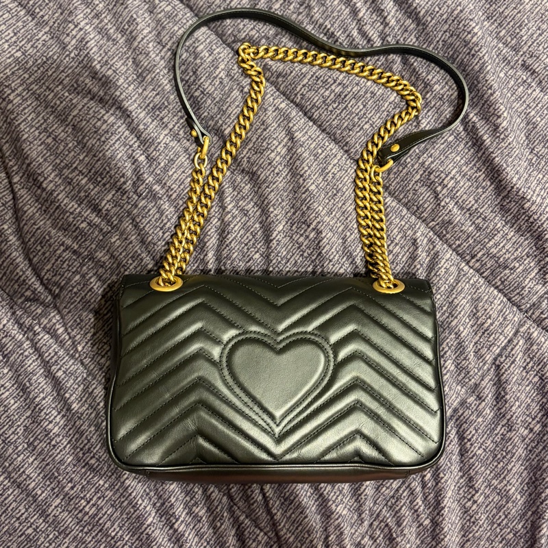 Gucci GG Marmont 26cm S號 小號 掀蓋式皮革鏈包 古馳馬夢包 GG馬蒙 掀蓋馬夢-13