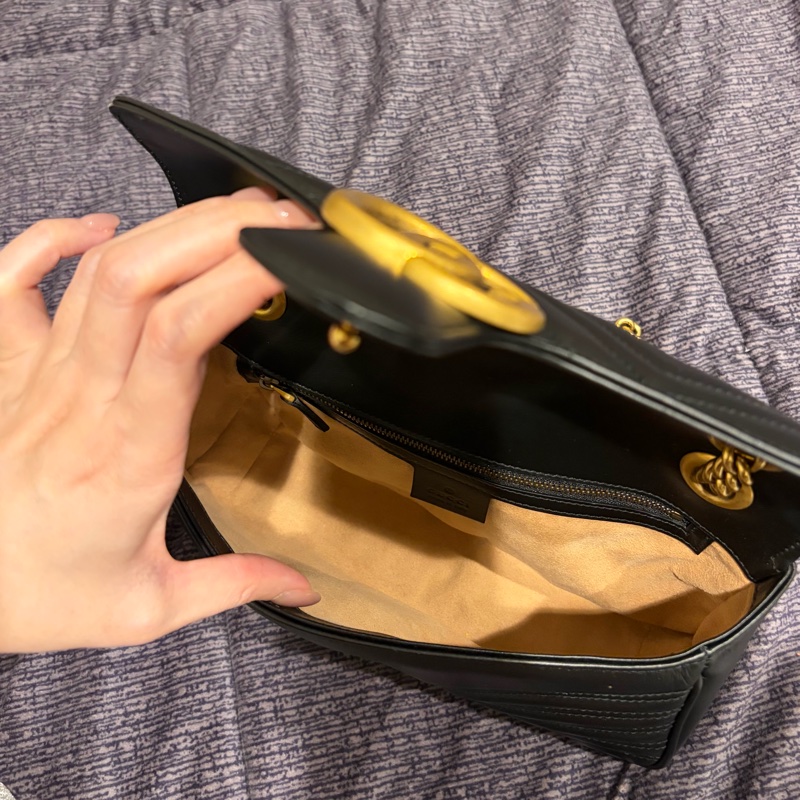 Gucci GG Marmont 26cm S號 小號 掀蓋式皮革鏈包 古馳馬夢包 GG馬蒙 掀蓋馬夢-20