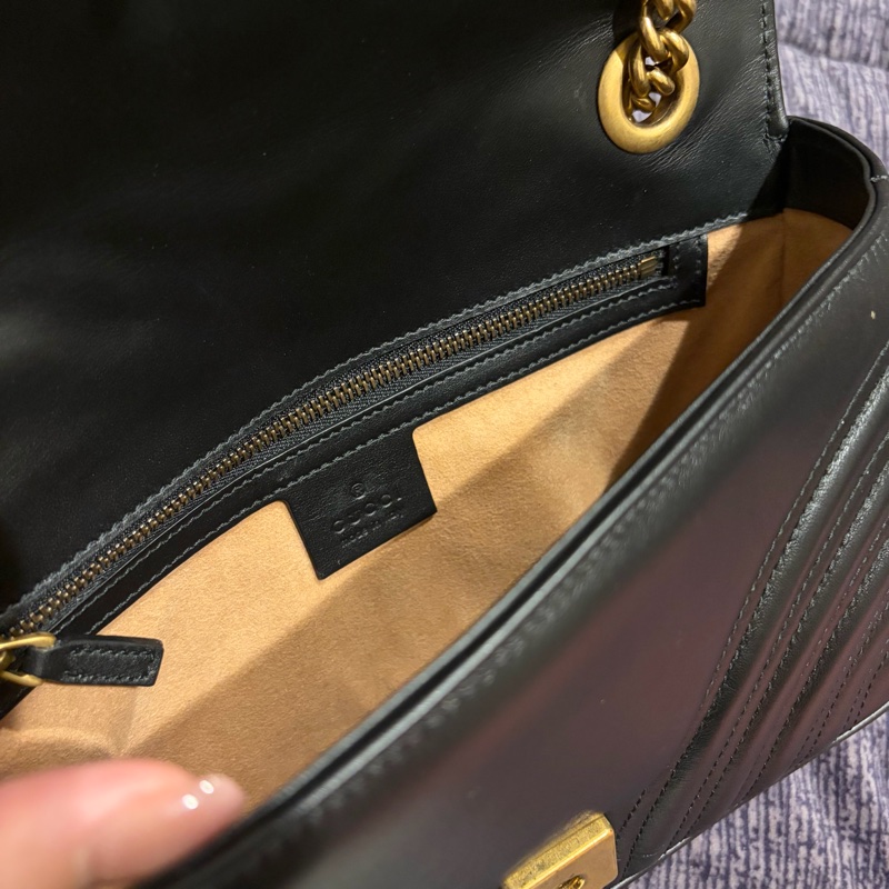 Gucci GG Marmont 26cm S號 小號 掀蓋式皮革鏈包 古馳馬夢包 GG馬蒙 掀蓋馬夢-31