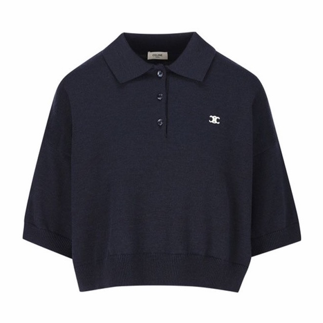 Celine 女士 Triopé 刺繡Polo衫M L碼-0