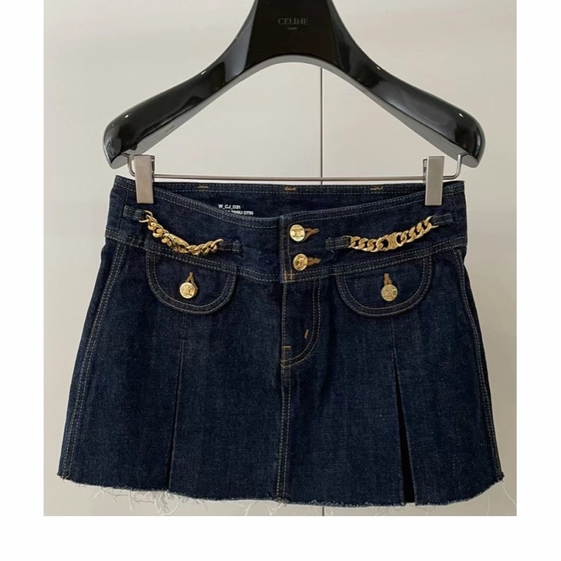Celine 女士 鏈式細節牛仔半身裙27 28 29碼-0