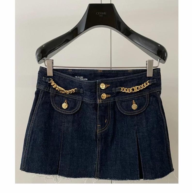 Celine 女士 鏈式細節牛仔半身裙27 28 29碼-5