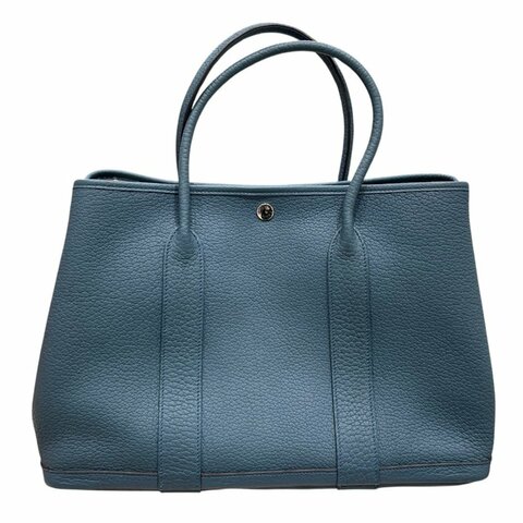 HERMES 愛馬仕 GARDEN PARTY 36 花園托特包 TOGO皮 藍色系 銀釦