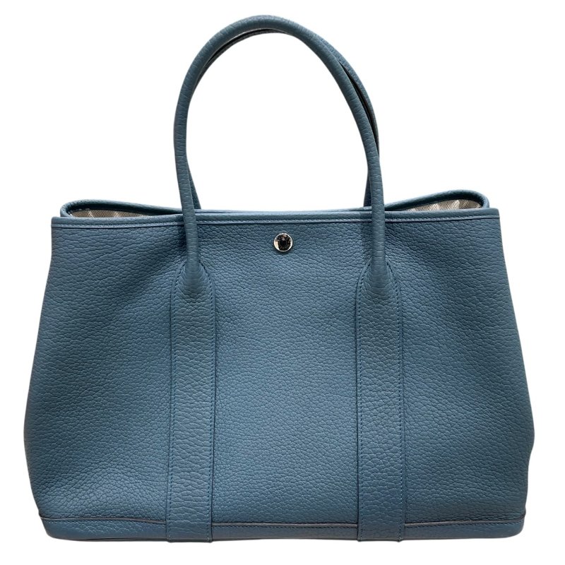 HERMES 愛馬仕 GARDEN PARTY 36 花園托特包 TOGO皮 藍色系 銀釦-1