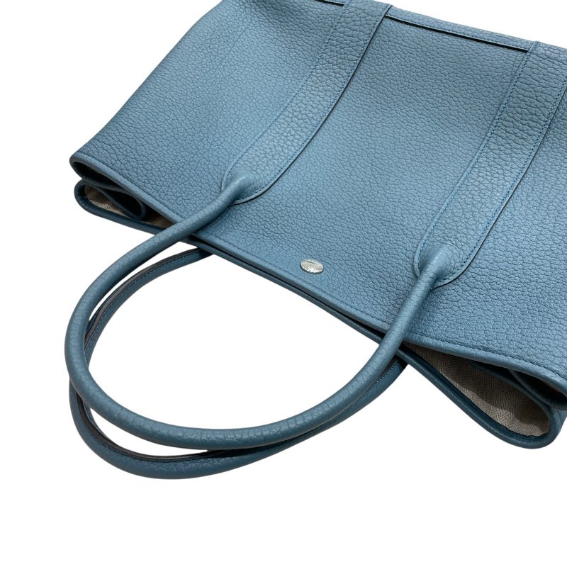 HERMES 愛馬仕 GARDEN PARTY 36 花園托特包 TOGO皮 藍色系 銀釦-9