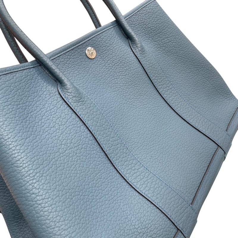 HERMES 愛馬仕 GARDEN PARTY 36 花園托特包 TOGO皮 藍色系 銀釦-10