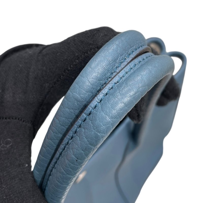 HERMES 愛馬仕 GARDEN PARTY 36 花園托特包 TOGO皮 藍色系 銀釦-11