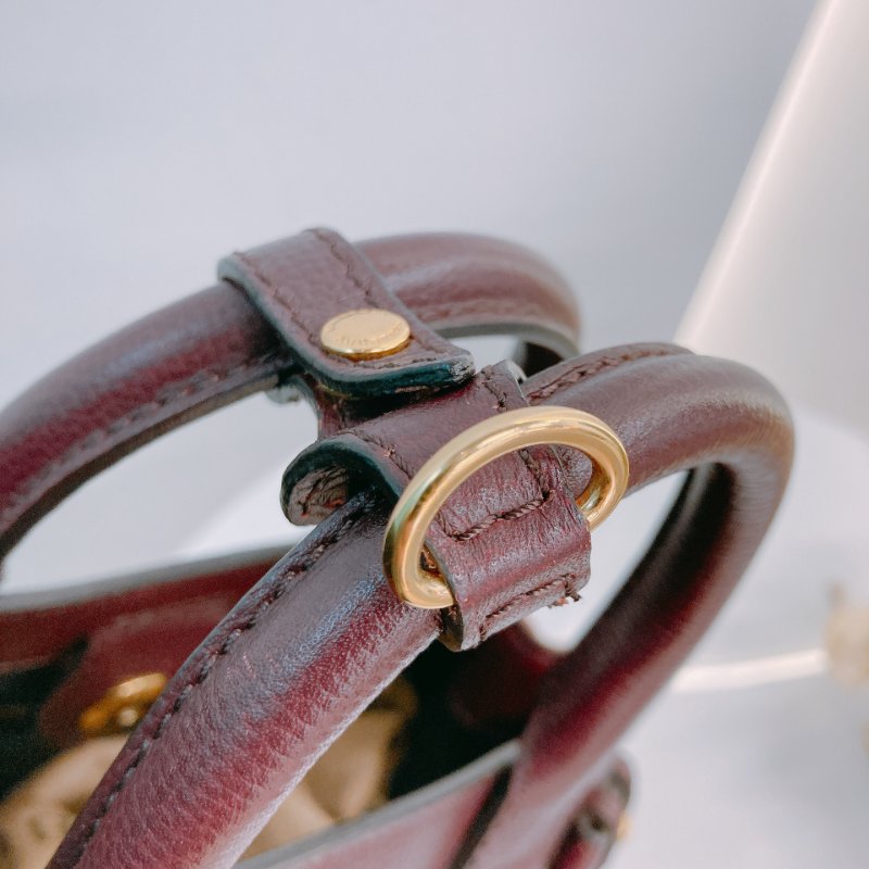 MS0571 Burberry 博柏利 手提 斜背 酒紅色 金扣 The Banner House Small Tote Shoulder Bag Burgundy x GHW-10