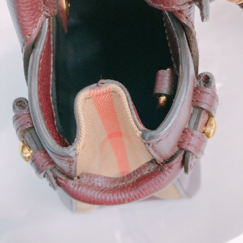 MS0571 Burberry 博柏利 手提 斜背 酒紅色 金扣 The Banner House Small Tote Shoulder Bag Burgundy x GHW-14