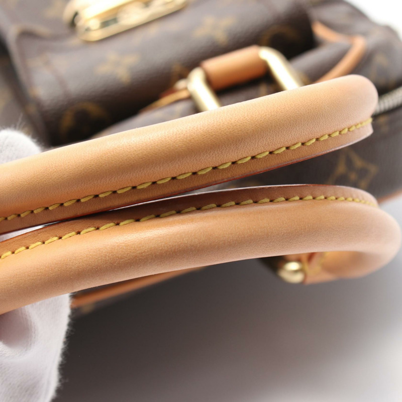 棕色 原花帆布 Manhattan PM 手提包【LOUIS VUITTON LV 路易威登】 M40026-8