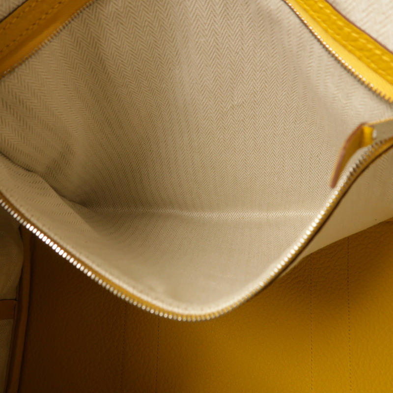 HERMES Negonda皮革Garden Party PM銀扣手挽袋Jaune Ambre-5