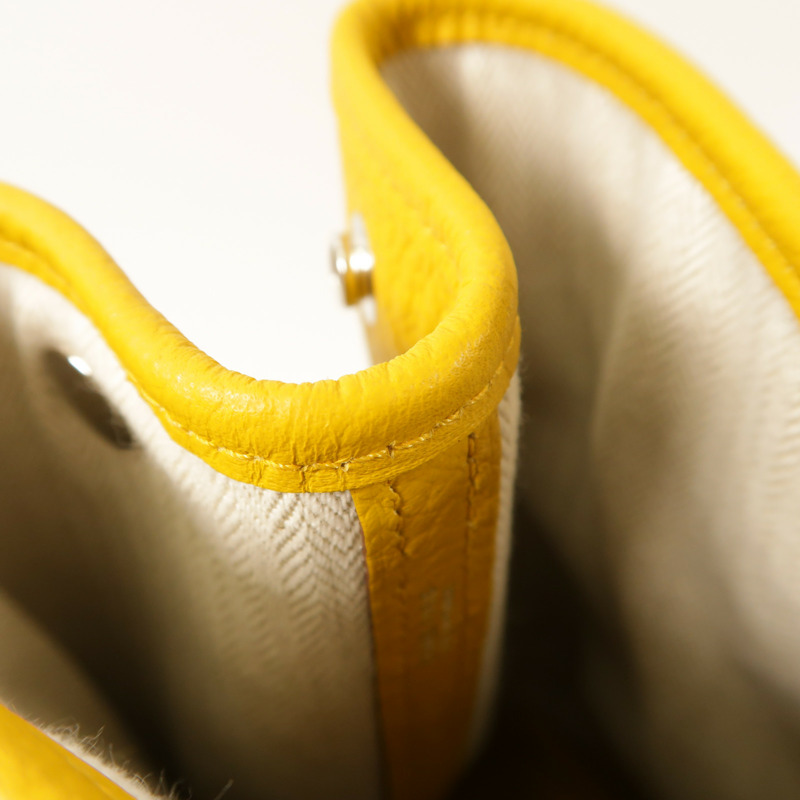 HERMES Negonda皮革Garden Party PM銀扣手挽袋Jaune Ambre-15