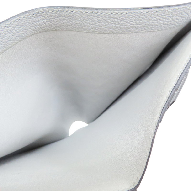 冰川藍 鴕鳥皮 Bearn 短夾 B刻 金扣【HERMES 愛馬仕】 B刻/PM/004/MK-5