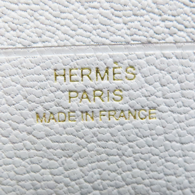 冰川藍 鴕鳥皮 Bearn 短夾 B刻 金扣【HERMES 愛馬仕】 B刻/PM/004/MK-7