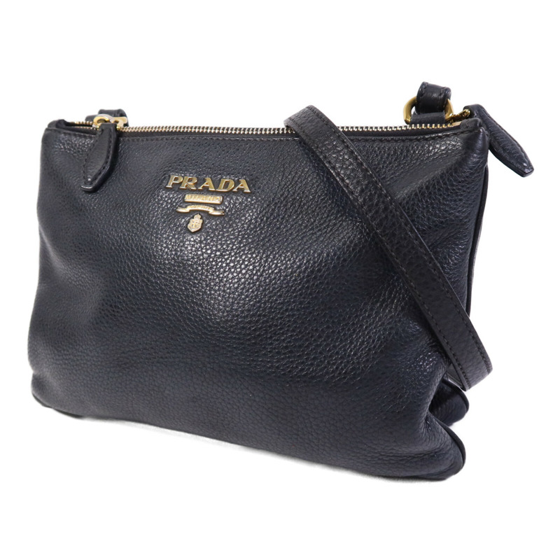 PRADA 牛皮皮革Shoulder Bag金扣肩背袋-2