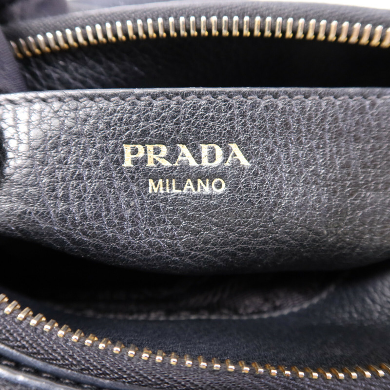PRADA 牛皮皮革Shoulder Bag金扣肩背袋-6