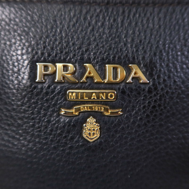 PRADA 牛皮皮革Shoulder Bag金扣肩背袋-7